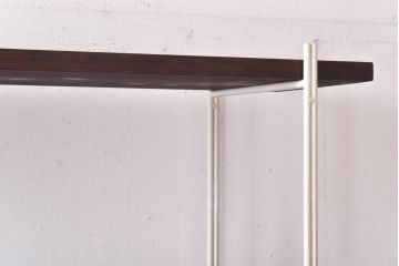 ラフジュ工房オリジナル　ホワイト　ペイント薄型アイアンラック【中】(陳列棚、飾り棚)